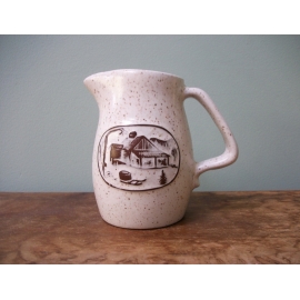 Onion River Pottery Creamer Small Pitcher Brown White Speckled Ceramic Vermont