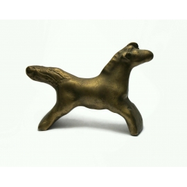 Vintage Brass Horse Figurine Primitive Sculpture Home Decor Knick Knack