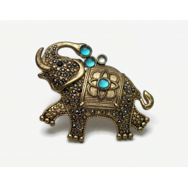 Vintage Genuine Marcasite Elephant Brooch Gold Signed FAF Jewelry Elephant Pin