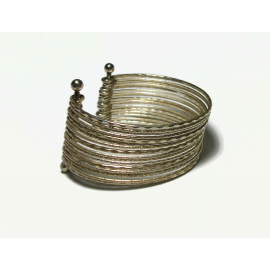 Vintage Multi Bangle Cuff Bracelet Stacked Silver Tone Layers One Size Fits Most Boho Jewelry Vintage Multi Bangle Cuff Bracelet Stacked Silver Tone Layers One Size Fits Most