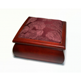 Vintage 4"x4" Wood Trinket Box Jewelry Box with Floral Padded Cushioned Top and Lined Interior Hinged Lid Vintage Wood Trinket Box Floral Padded Hinged Lid Lined Interior