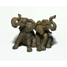 Vintage Elephant Sculpture Resin Pair of Baby Elephants Figurine Heavy Paperweight Vintage Elephant Sculpture Resin Pair of Baby Elephants Figurine Paperweight