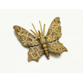 Vintage Damascene Style Butterfly Brooch Lapel Pin Made in Spain Vintage Damascene Style Butterfly Brooch Lapel Pin Made in Spain