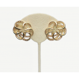Vintage Sarah Coventry Openwork Gold Clip on Earrings Romantic Abstract Fanciful