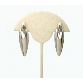 Vintage Silver Spear Shaped Dangle Clip on Earrings 1 5/8 inch long