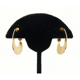 Vintage Napier Gold Hoop Clip on Earrings Lightweight