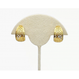 Vintage Napier Gold Filigree Hoop Clip on Earrings