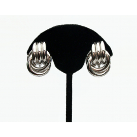 Vintage Trifari Clip on Earrings Silver Trifari Earrings Chunky Vintage Trifari Clip on Earrings Silver Trifari Earrings Chunky