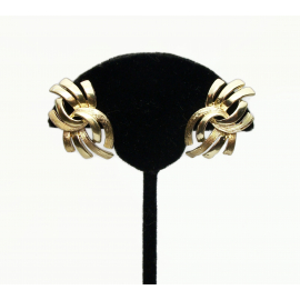 Vintage Coro Gold Clip on Earrings Textured and Shiny Gold Brutalist Design Vintage Coro Gold Clip on Earrings Textured and Shiny Gold Brutalist Design