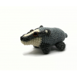 Amigurumi Badger Crochet Plushie Pocket Badger Baby Badger Handmade