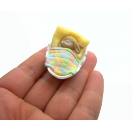 Vintage Hallmark 1987 Bunny in Egg Shell Merry Miniatures Figurine Easter