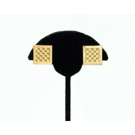 Vintage Geometric Gold Square Earrings Screw Back Clip on Earrings Geometric Design Pattern 1950s 50s Mid Century Vintage Geometric Gold Square Earrings Screw Back Clip on Earrings 1950s 50s