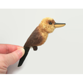 Vintage Bottle Brush and Corn Husk Kookaburra Bird Magnet Refrigerator Magnet