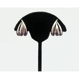 Vintage Monet Silver Clip on Earrings Signed Jewelry