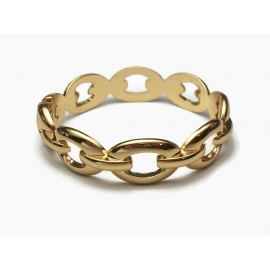 Vintage Gold Chain Link Bangle Bracelet US Size 7 Inch Hinged Bangle Clamper