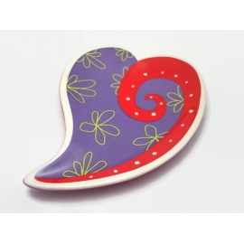 Vintage Purple and Red Heart Shaped Trinket Dish Floral Porcelain Ring Dish Valentine's Day Gift for Women or Girls Vintage Purple and Red Heart Shaped Trinket Dish Floral Porcelain Ring Dish