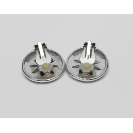 Vintage Napoleon Coin Silver Tone Clip on Earrings