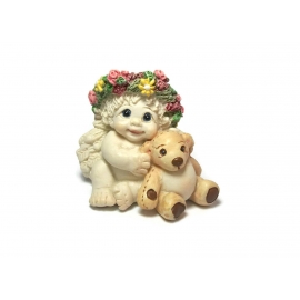 Vintage 1996 Dreamsicles Figurine Baby Angel Cherub with Teddy Bear "Playmates"