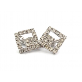 Rhinestone wedding clip on earrings