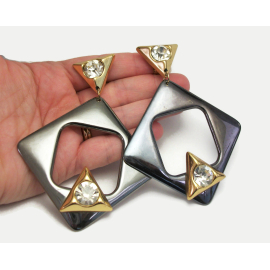 Huge lightweight geometric statement earrings