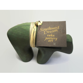 Vintage Raku pottery fetish bear by Jeremy Diller