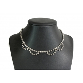 Vintage Rhinestone Scalloped Choker Necklace 14 1/2 inch Vintage Rhinestone Scalloped Choker Necklace 14 1/2 inch