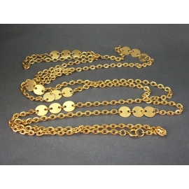 Vintage Long Gold Chain Layering Necklace Long Gold Chain Necklace