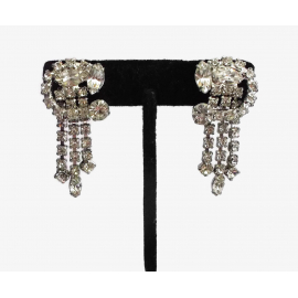 Vintage rhinestone wedding earrings