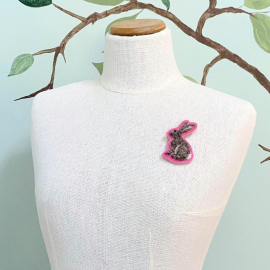 Needle Felted Hare Brooch Pin Felt and Wool Handmade Animal Jewelry