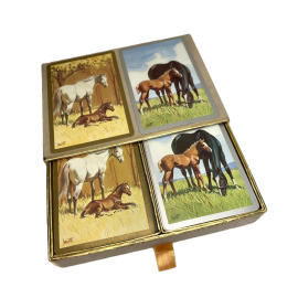 Vintage Congress Playing Cards Sam Savitt Horses and Foals Double Deck Complete
