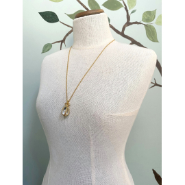 Joan Rivers Crystal Faberge Egg Gold Pendant Necklace Faberge Collection 26"