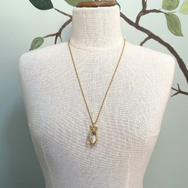 Joan Rivers Crystal Faberge Egg Gold Pendant Necklace Faberge Collection 26"