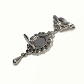 Vintage Monet Silver Locket Brooch Lapel Pin