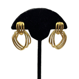 Vintage Monet Gold Doorknocker Earrings Dangle Earrings Door Knocker Style