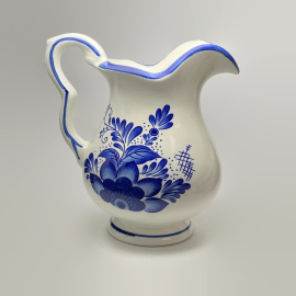 Vintage Delft Blue Pitcher Windmill Floral DAIC 5 inch Hand Painted in Holland