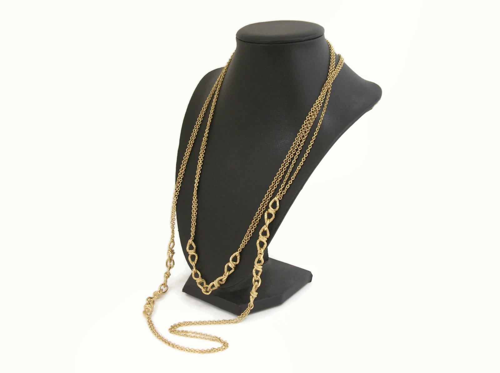 Vintage 80s Signed TRIFARI TM Goldtone Filigree TEARDROP