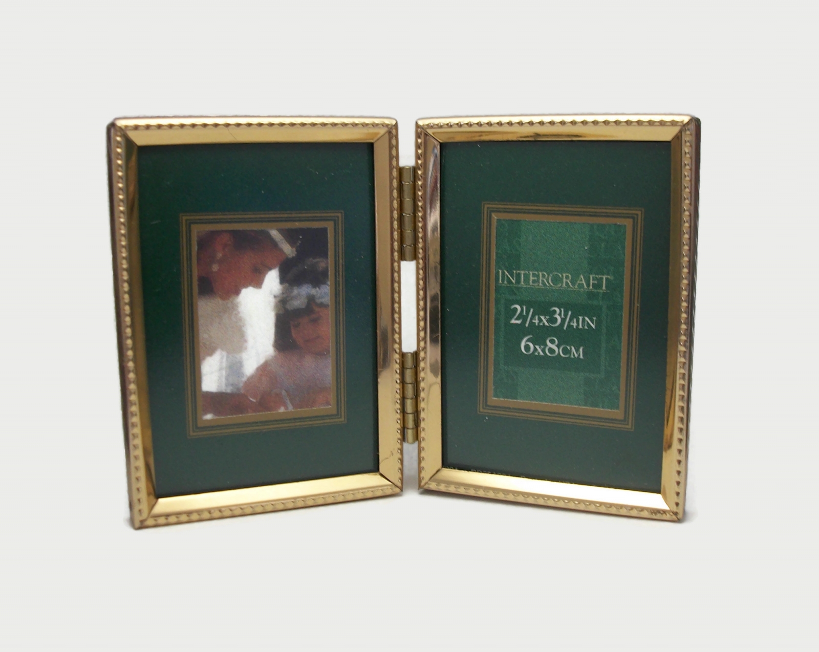 Vintage Double Bi Fold 3x2 Picture Frame Tabletop 2x3 Picture