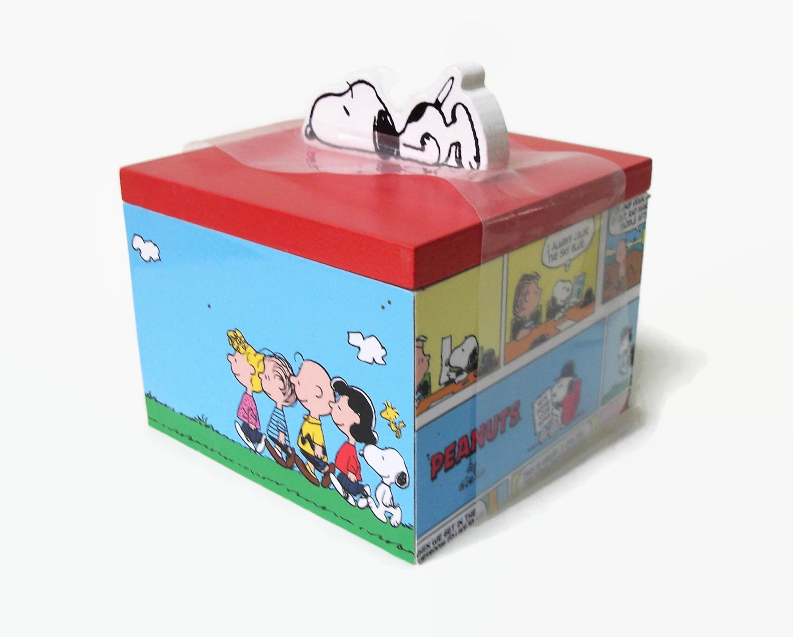 Peanuts Comics Themed Wood Box Snoopy Charlie Brown Woodstock Lucy Linus  Sally 2015 Peanuts Worldwide LLC Wooden Novelty Trinket Box