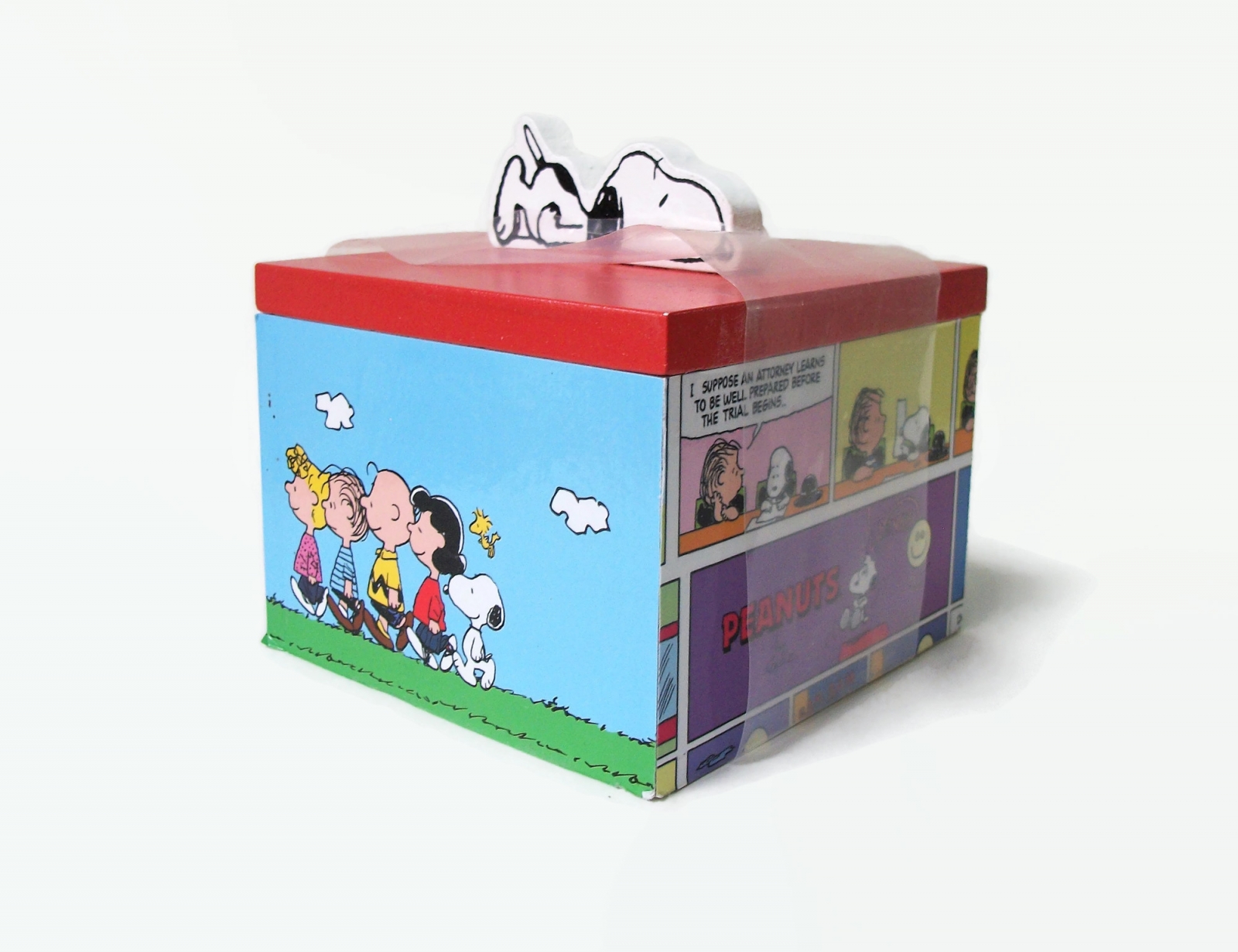 Peanuts Comics Themed Wood Box Snoopy Charlie Brown Woodstock Lucy Linus  Sally 2015 Peanuts Worldwide LLC Wooden Novelty Trinket Box