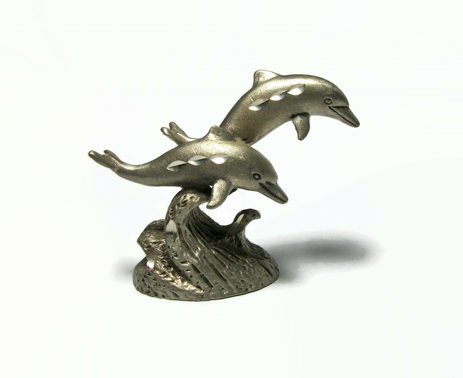 pewter dolphin figurines