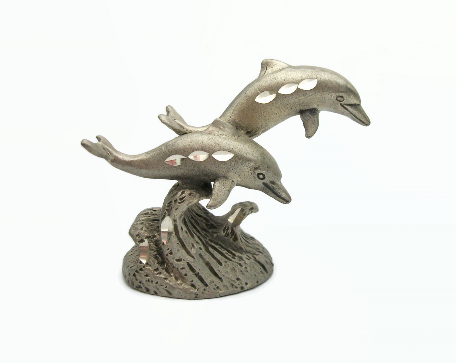 pewter dolphin figurines