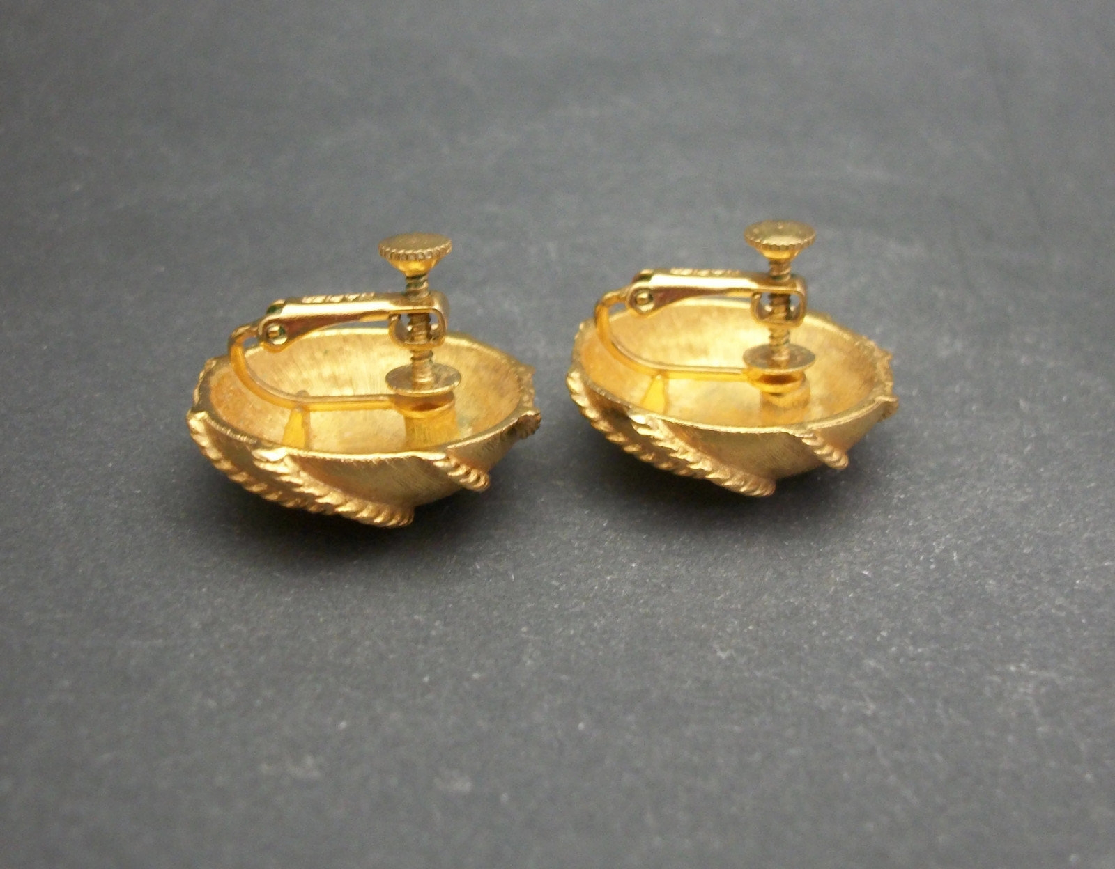 Vintage Napier Gold Clip on Earrings with Adjustable Screws 1 inch ...