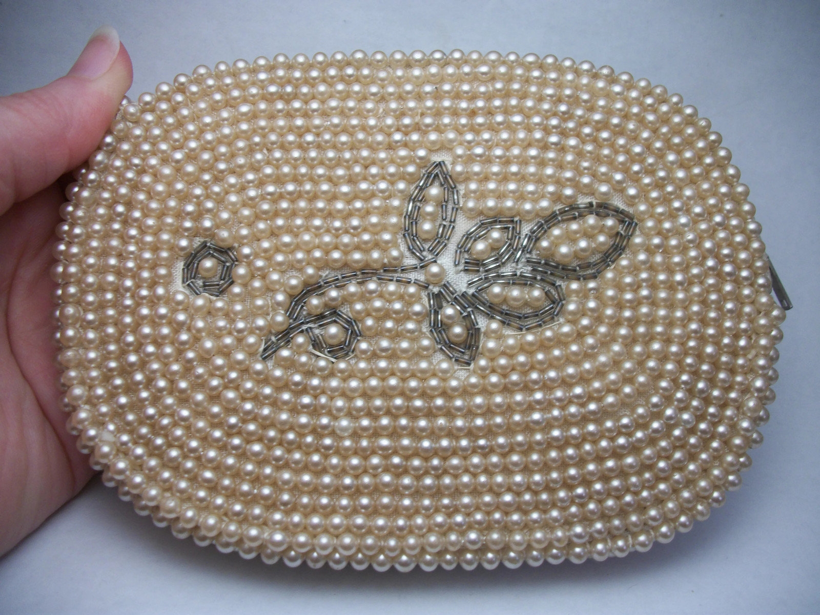 Vintage Pearl Beaded Evening Bag Handbag