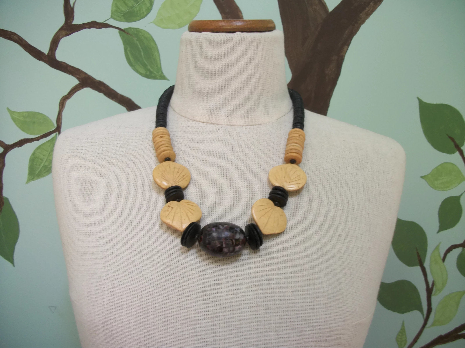 Big wooden outlet ball necklace