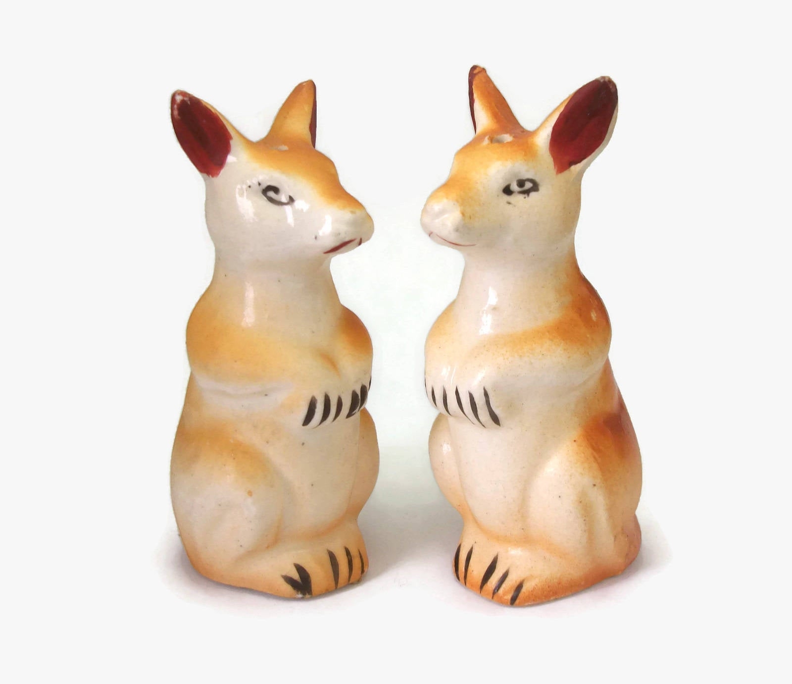 Vintage 1950s Ceramic Kangaroo Salt and Pepper Shakers Made in Japan