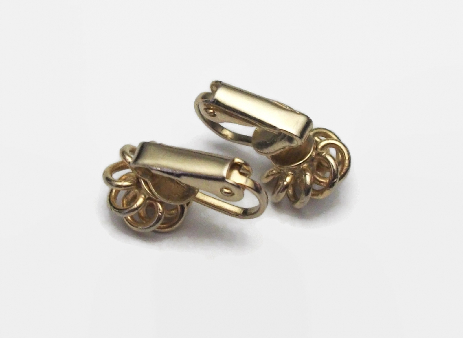 Vintage Dainty Gold Tone Faux Pearl Clip on Earrings Tiny Pearl Earrings Openwork Small Flower