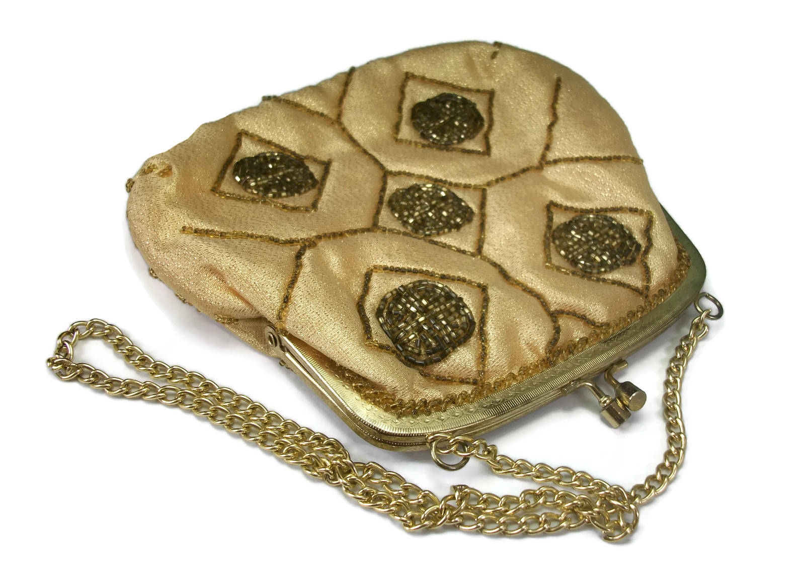 Beaded Purse with Chain Link Strap