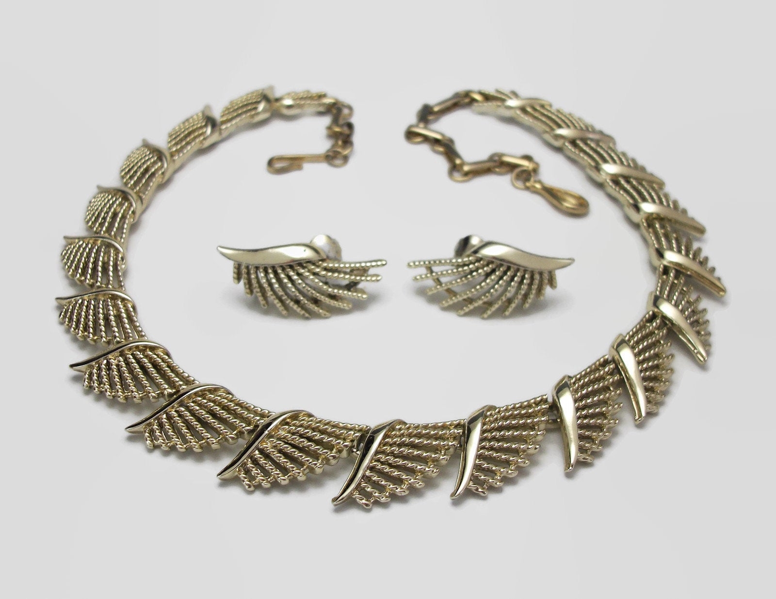 9239 Choker Necklace /& Clip Earrings Vintage Cathe/' Demi Parure