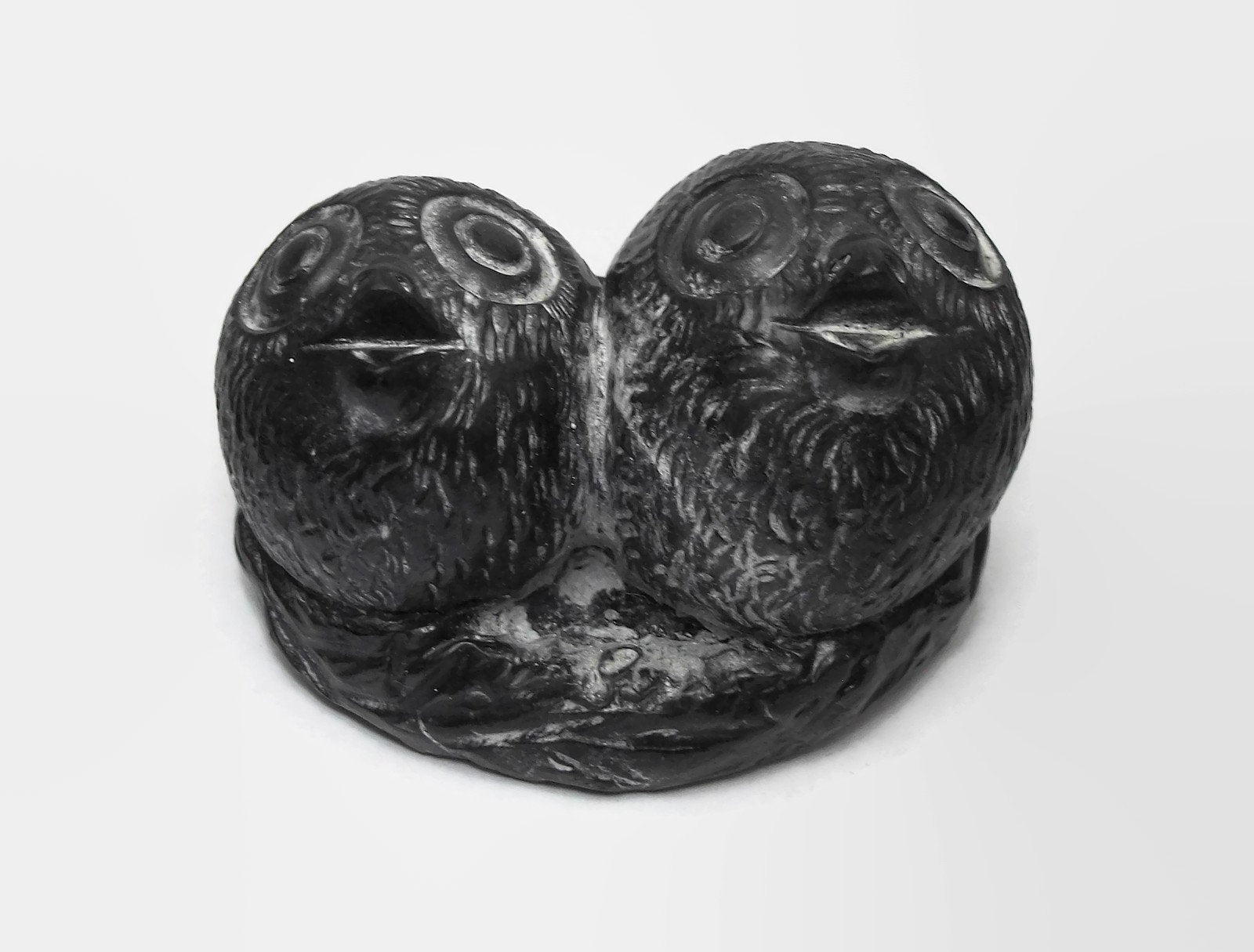 Vintage Baby Birds Owlets Mother And Baby Owl Figurine By Wolf Original Sculptures Handmade In Canada Dark Black White Molded Plaster Felt In My Heart Vintage Charmig saelfigurin, the wolf sculptures. vintage baby birds owlets mother and baby owl figurine by wolf original sculptures handmade in canada dark black white molded plaster