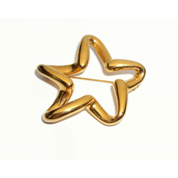 Vintage Gold State Brooch Lapel Pin Signed LR Lady Remington Celestial Jewelry Vintage Gold State Brooch Lapel Pin Signed LR Lady Remington Celestial Jewelry